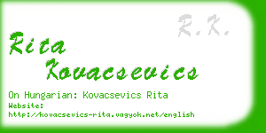 rita kovacsevics business card